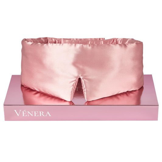 Verena Silk Eye Mask front view shows luxurious mulberry silk for comfortable sleep