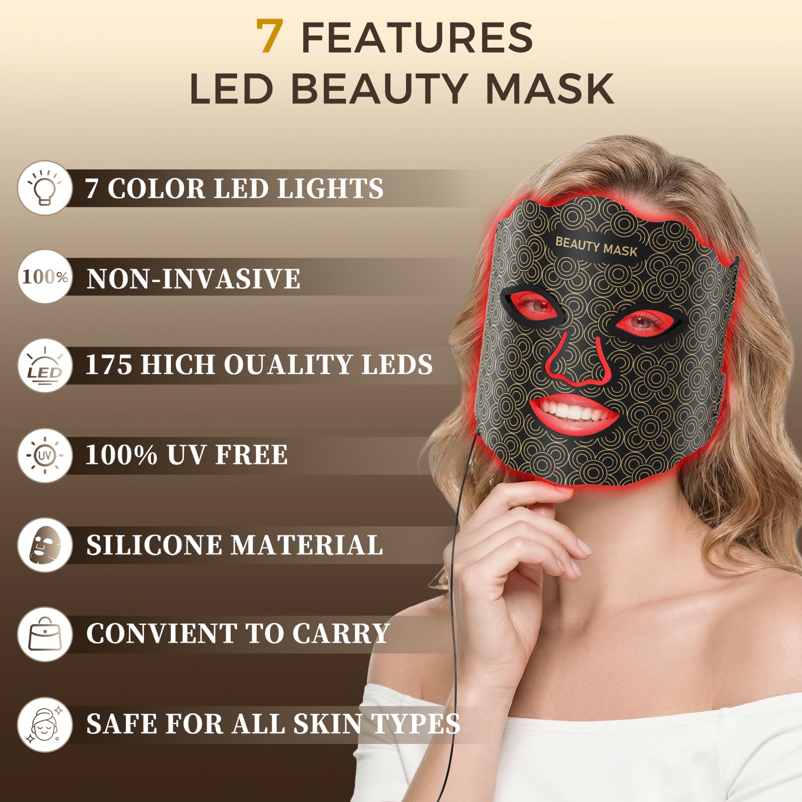Verfubo red light mask charging via USB-C for quick setup