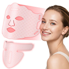 Verfubo red light face mask in use for skin glow and even tone
