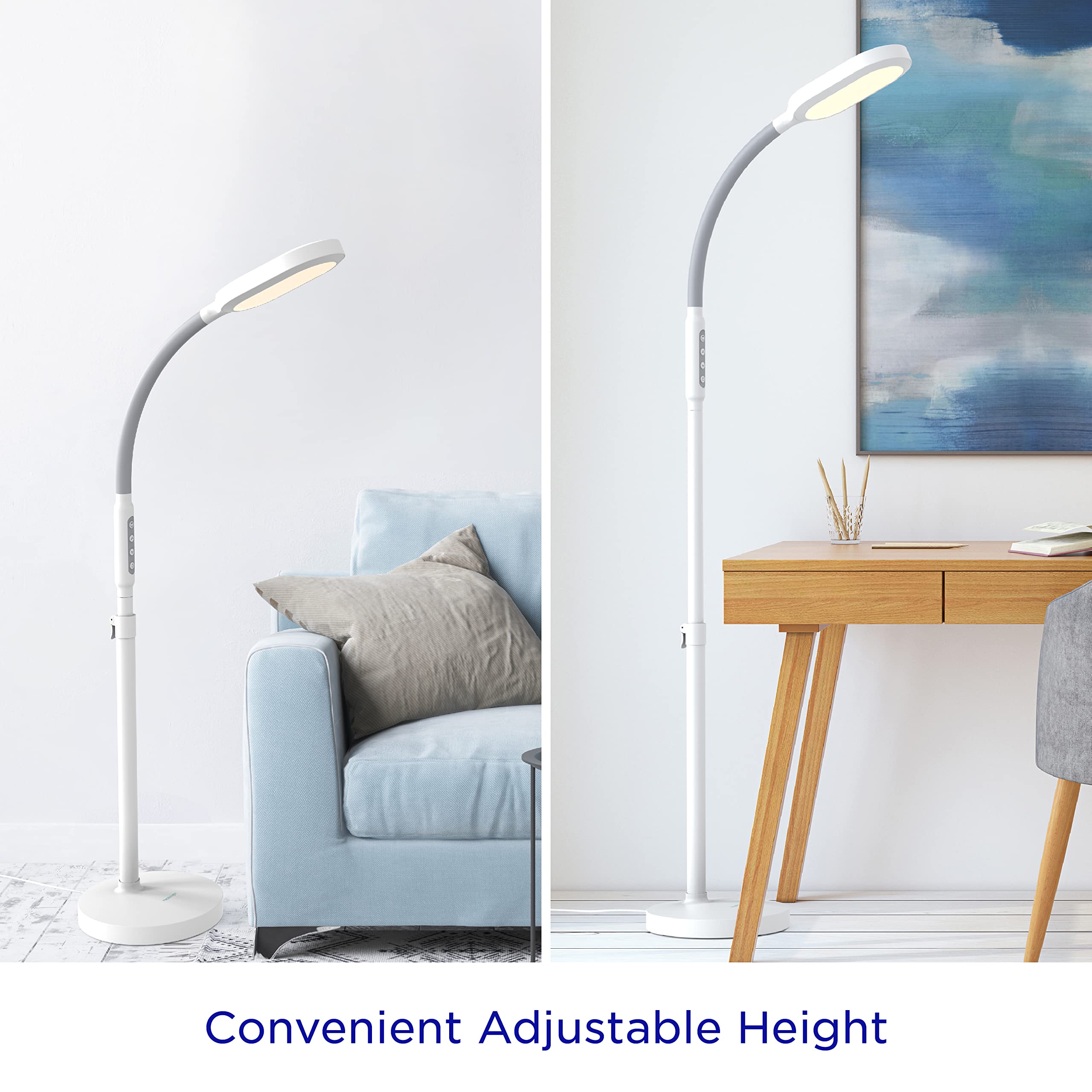 Verilux HappyLight Duo 10k-lux full-spectrum LED panel provides bright daytime illumination.