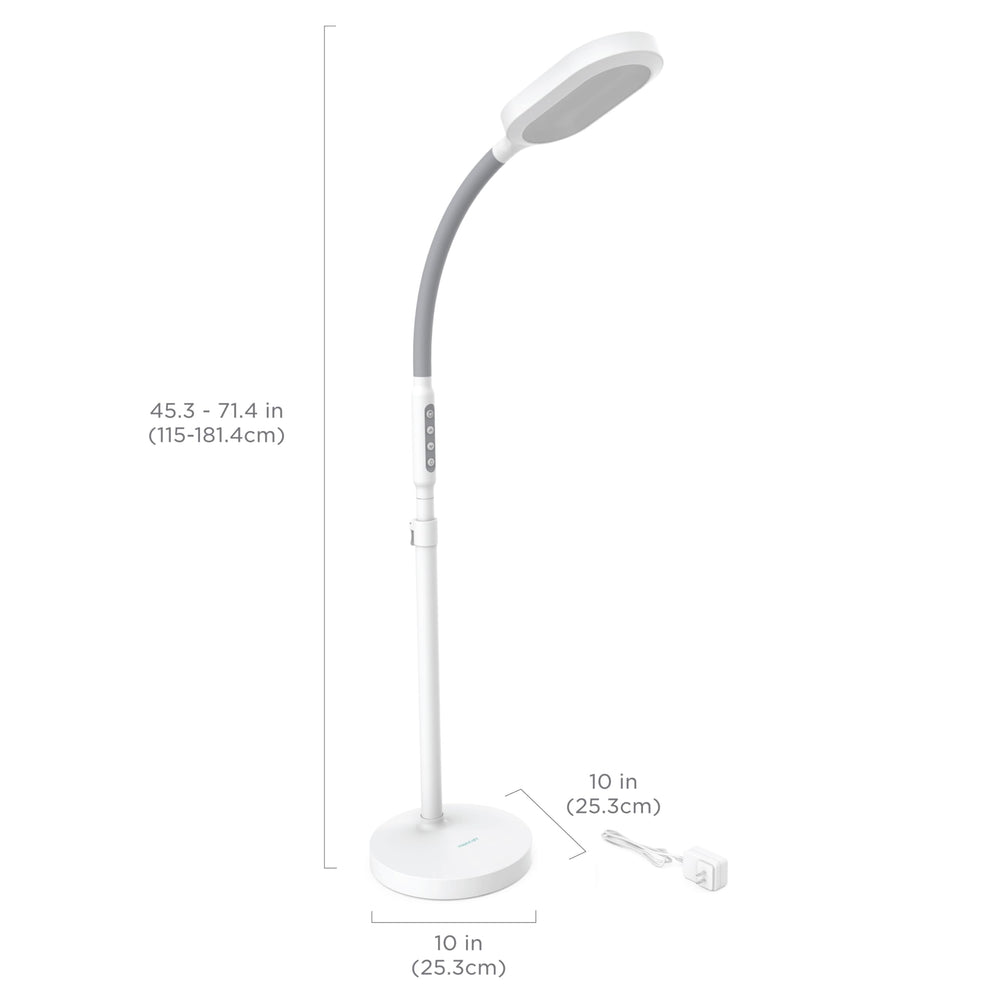 Verilux HappyLight Duo anti-glare Optix lens reduces reflections on reading surfaces.