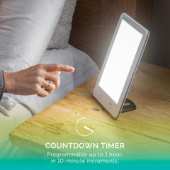 Detached stand of Verilux Lumi Plus illustrating portable desk setup