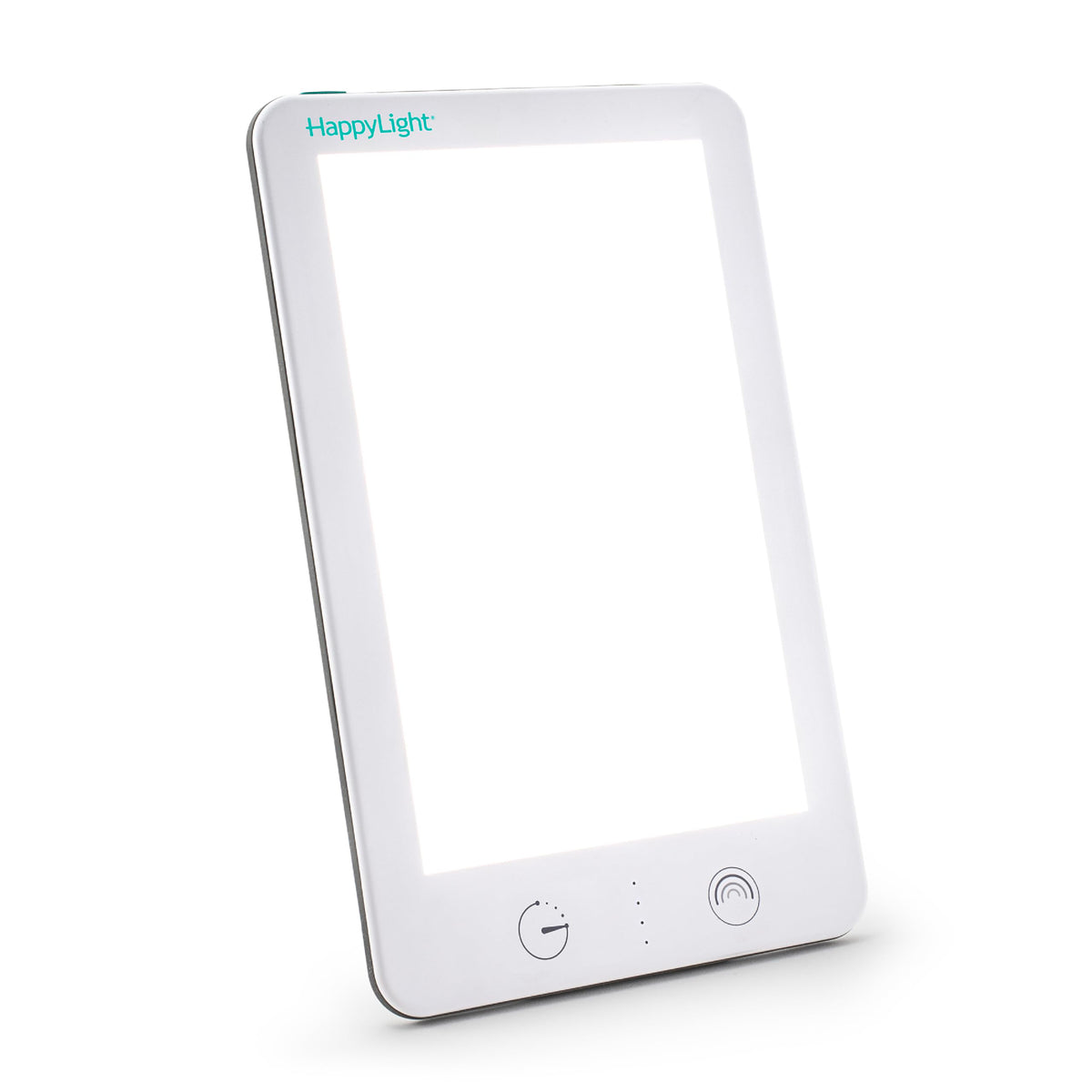 Verilux HappyLight Lumi Plus front view showcasing compact, UV-free brightness for mood and focus