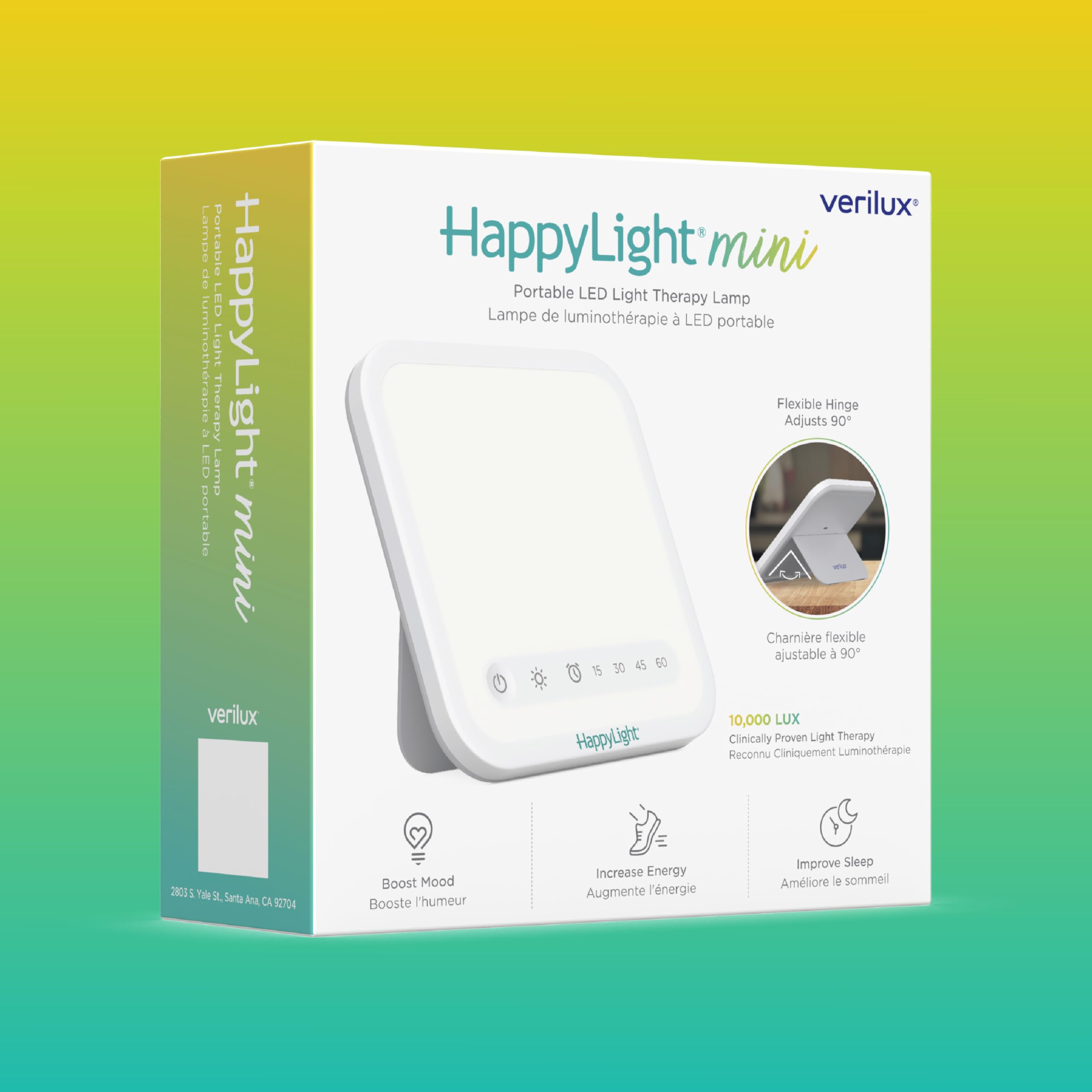 Verilux HappyLight Mini in an office setup for focused work