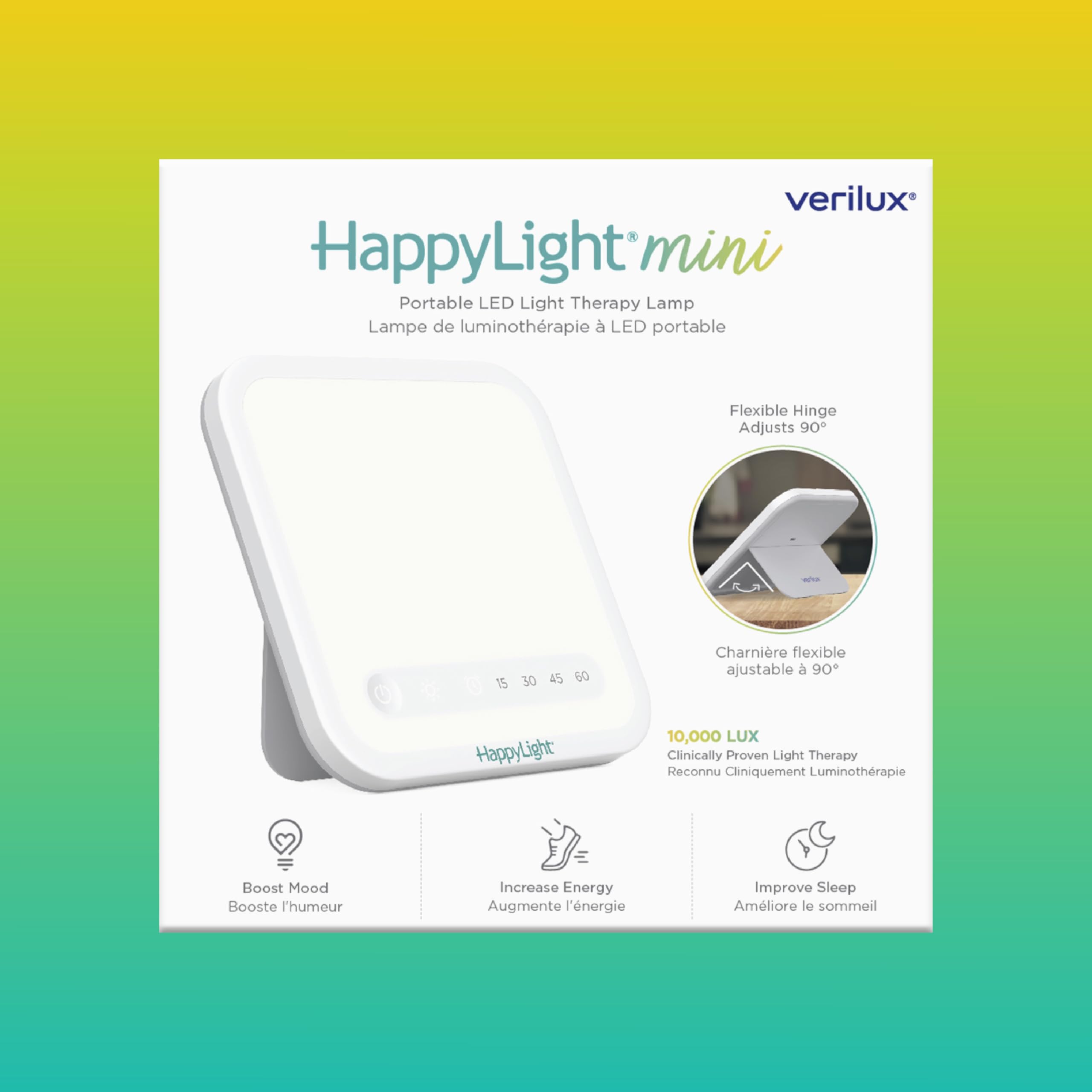 Verilux HappyLight Mini travel-ready with compact portable glow