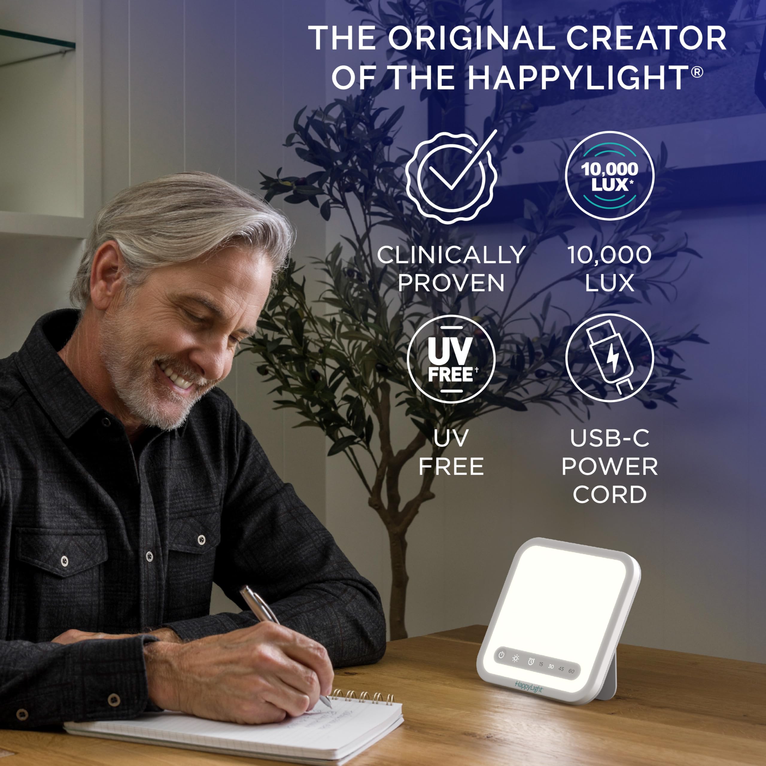 Verilux HappyLight Mini UV-free LED light for safe daily sessions