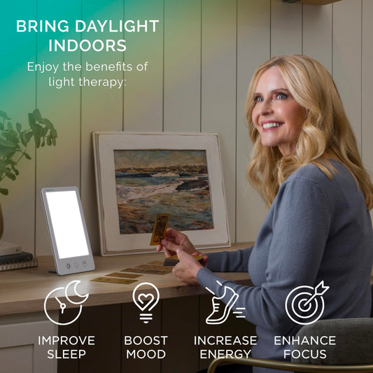 Verilux HappyLight Touch Plus brightness levels tailor desk glow