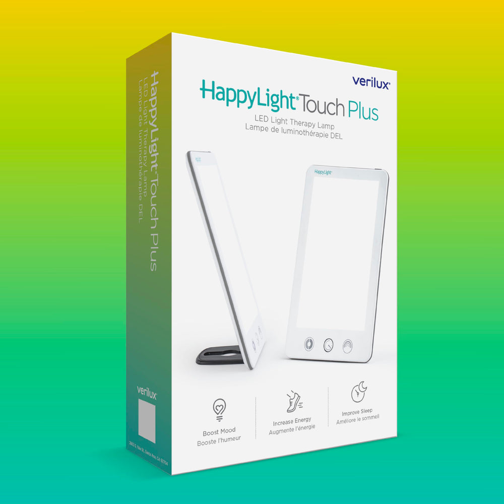 Verilux HappyLight Touch Plus compact design fits desk bedside and travel
