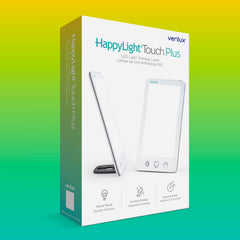 Verilux HappyLight Touch Plus compact design fits desk bedside and travel
