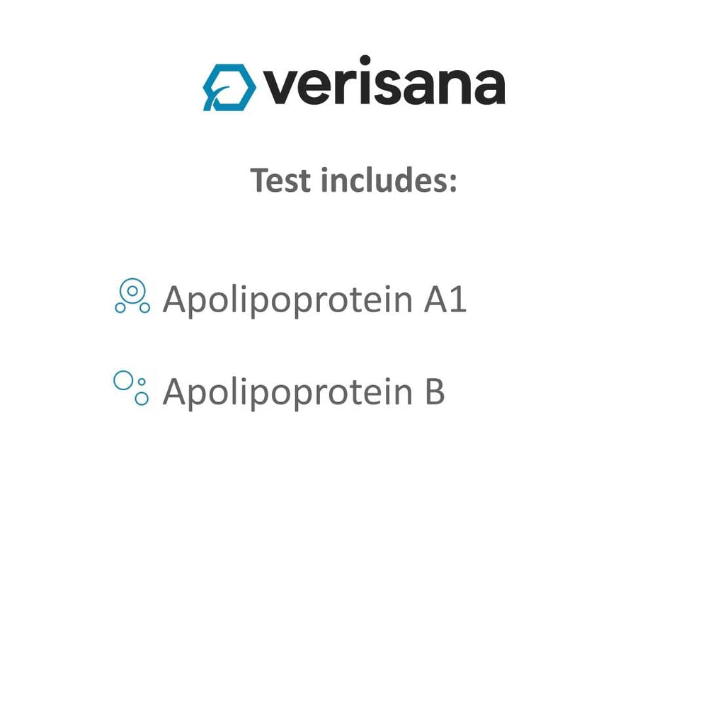 Verisana Essential Apolipoprotein Test lab analysis report with key markers.