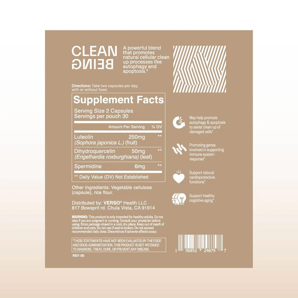 Verso Clean Being Spermidine ingredients spotlight luteolin and dihydroquercetin.