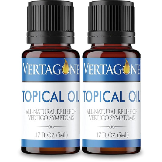 Vertagone Topical Oil behind-the-ear application for vertigo relief.