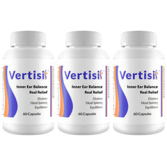 Vertisil bottle on a clean surface showing natural vertigo support.