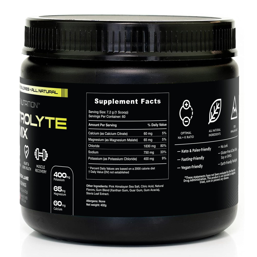 VERUS NUTRITION electrolytes bottle packaging is recyclable for eco-conscious users.