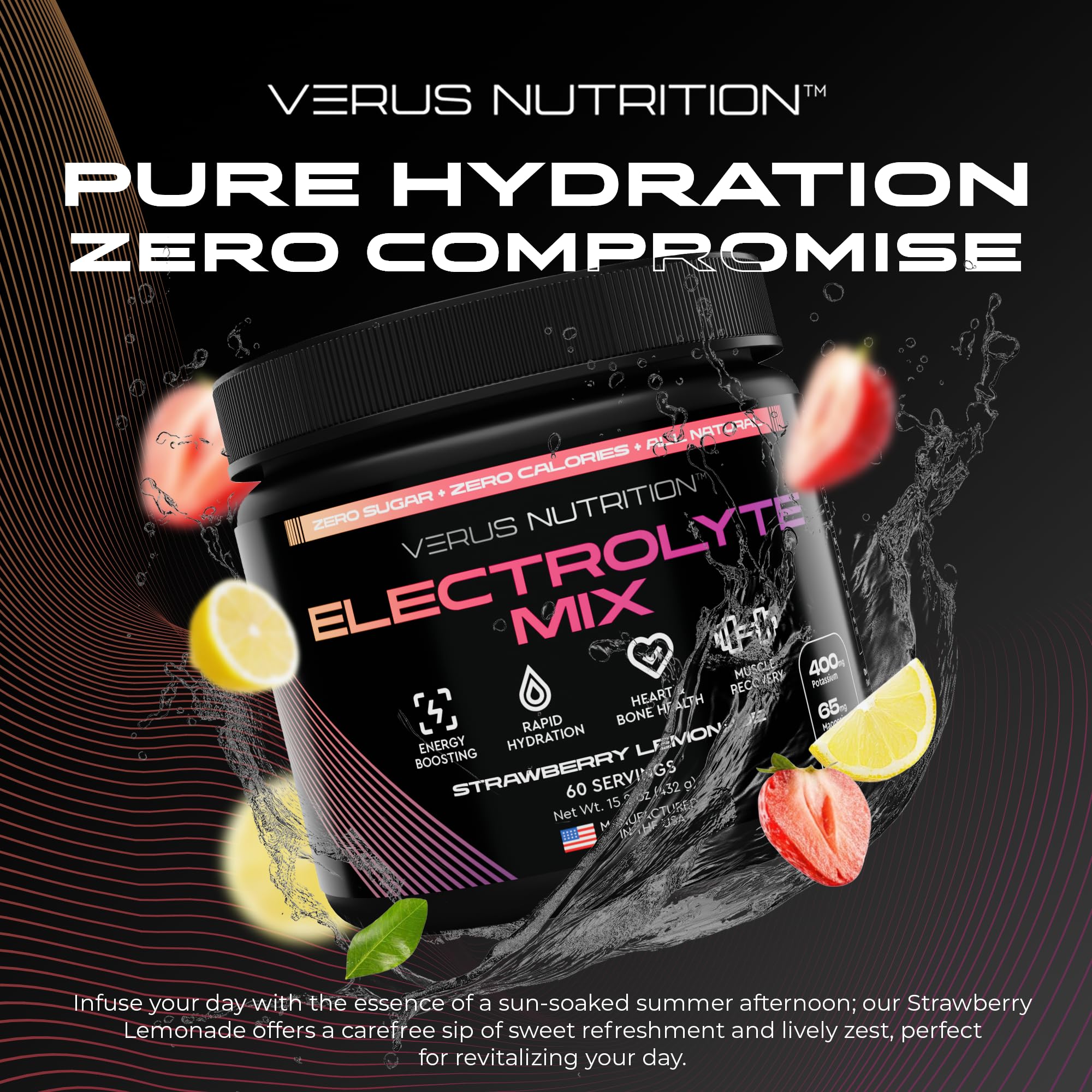 VERUS NUTRITION Miami Vice powder ready to boost flavorful hydration