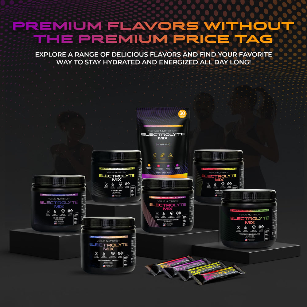 VERUS NUTRITION Electrolytes on the go usage with a tall glass