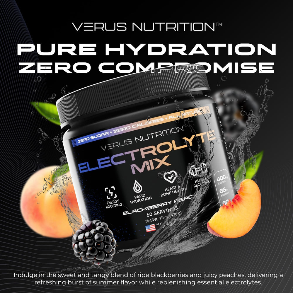 Label highlights electrolytes ingredients: calcium, magnesium, potassium for balanced hydration
