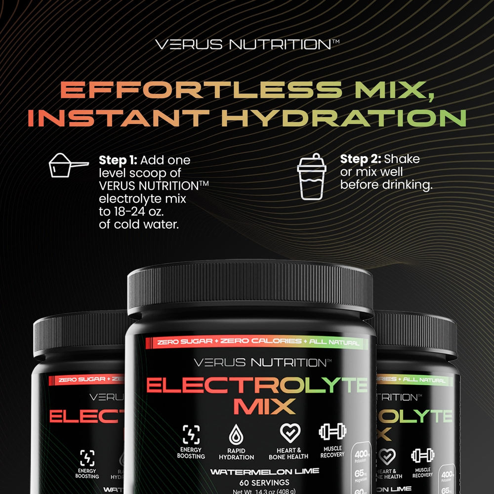VERUS NUTRITION outdoor workout scene with electrolyte drink after exercise