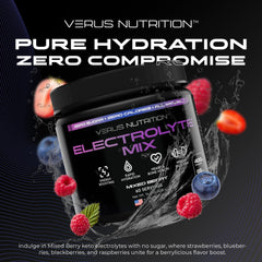 VERUS Nutrition electrolytes powder strawberry lemonade glass boosts hydration during workouts
