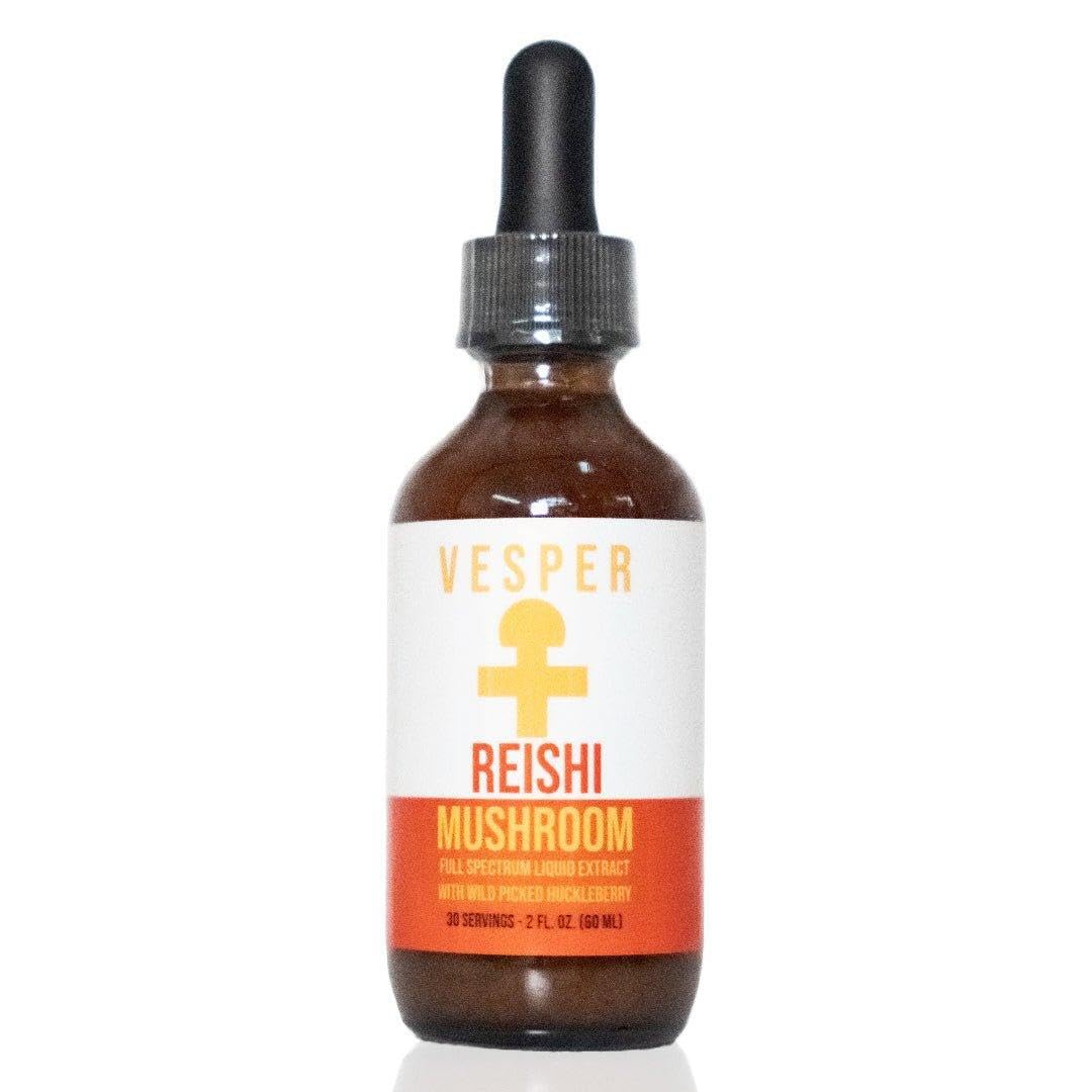 Vesper Mushrooms Reishi bottle pour promotes calm evenings
