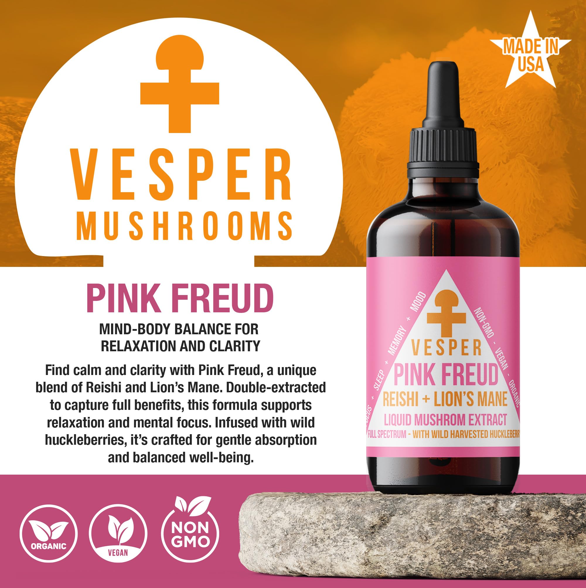 Vesper Pink Freud dropper pour demonstrates easy daily use for calm focus