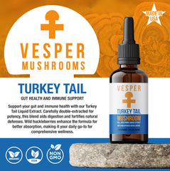 Vesper Turkey Tail liquid extract drops for quick absorption.