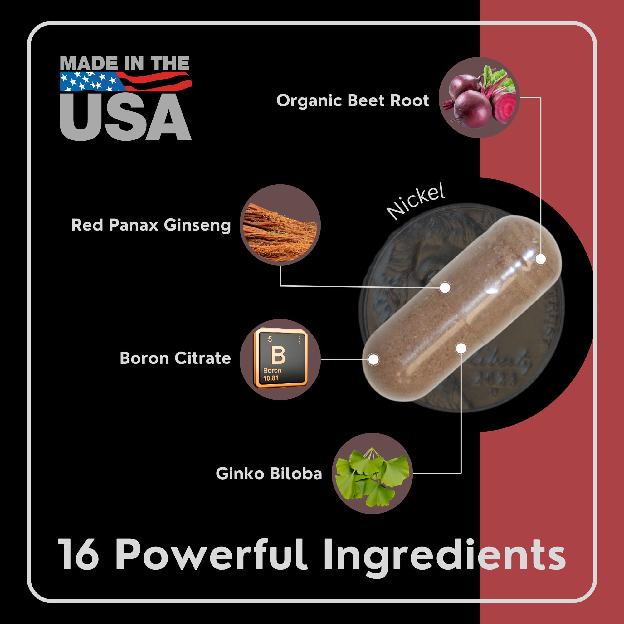 VesselFLEX beet root and ginseng imagery hints at natural stamina support