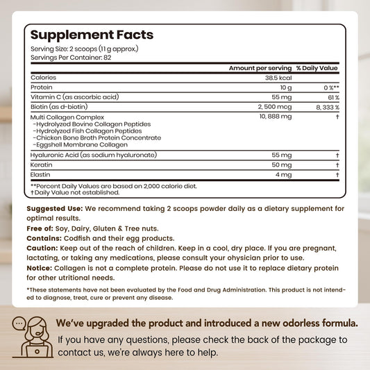 VEV collagen powder scoop ready for precise daily servings.
