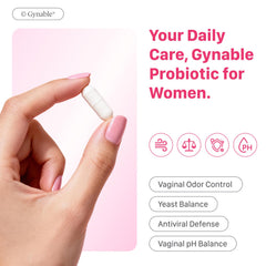 Vevoec Gynable blister-pack highlighting triple-shield packaging.