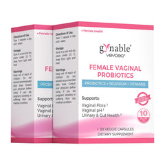 Vevoec Gynable bottle-front highlighting 10B CFU for daily balance