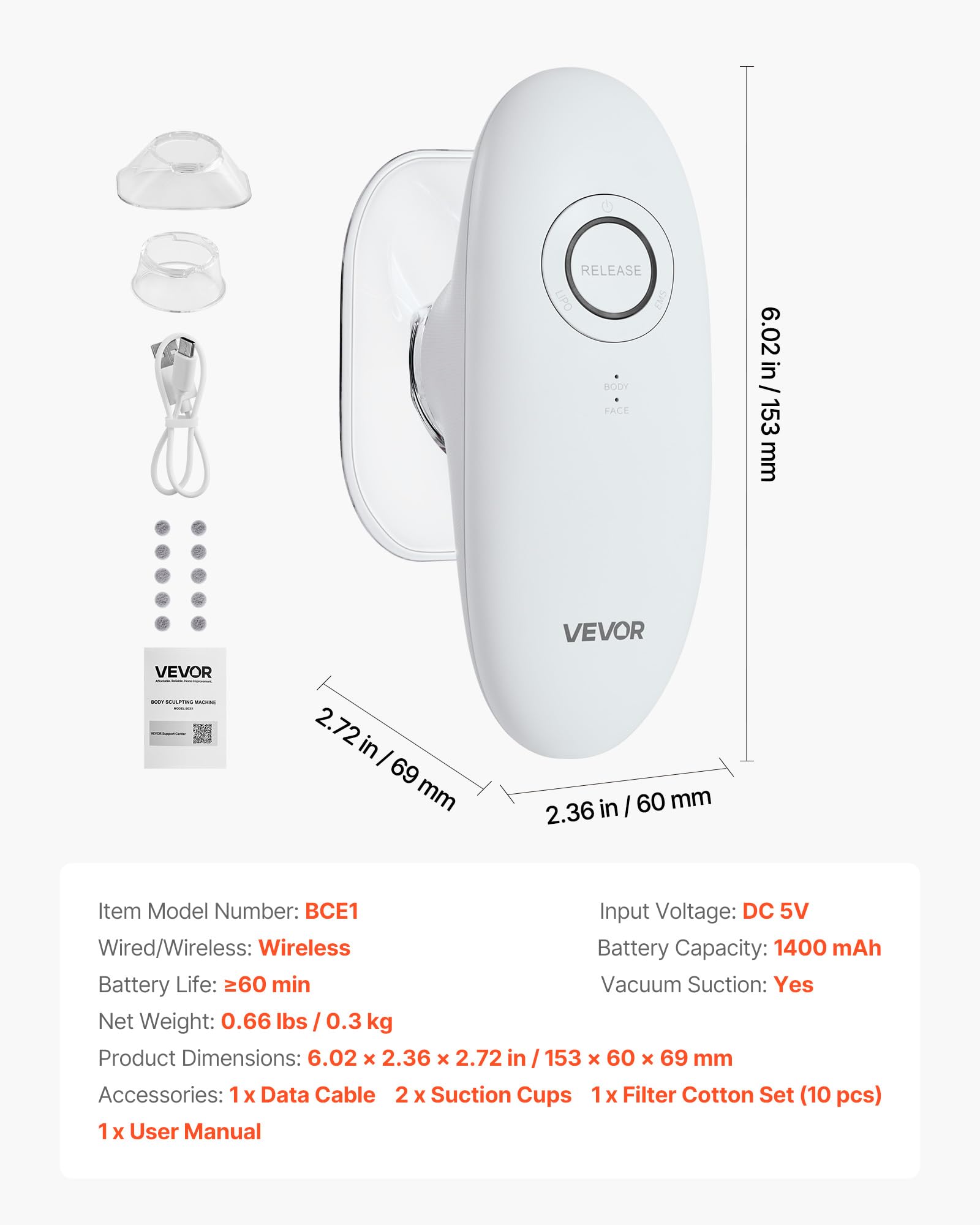 VEVOR face mode shows gentle lifting of facial contours
