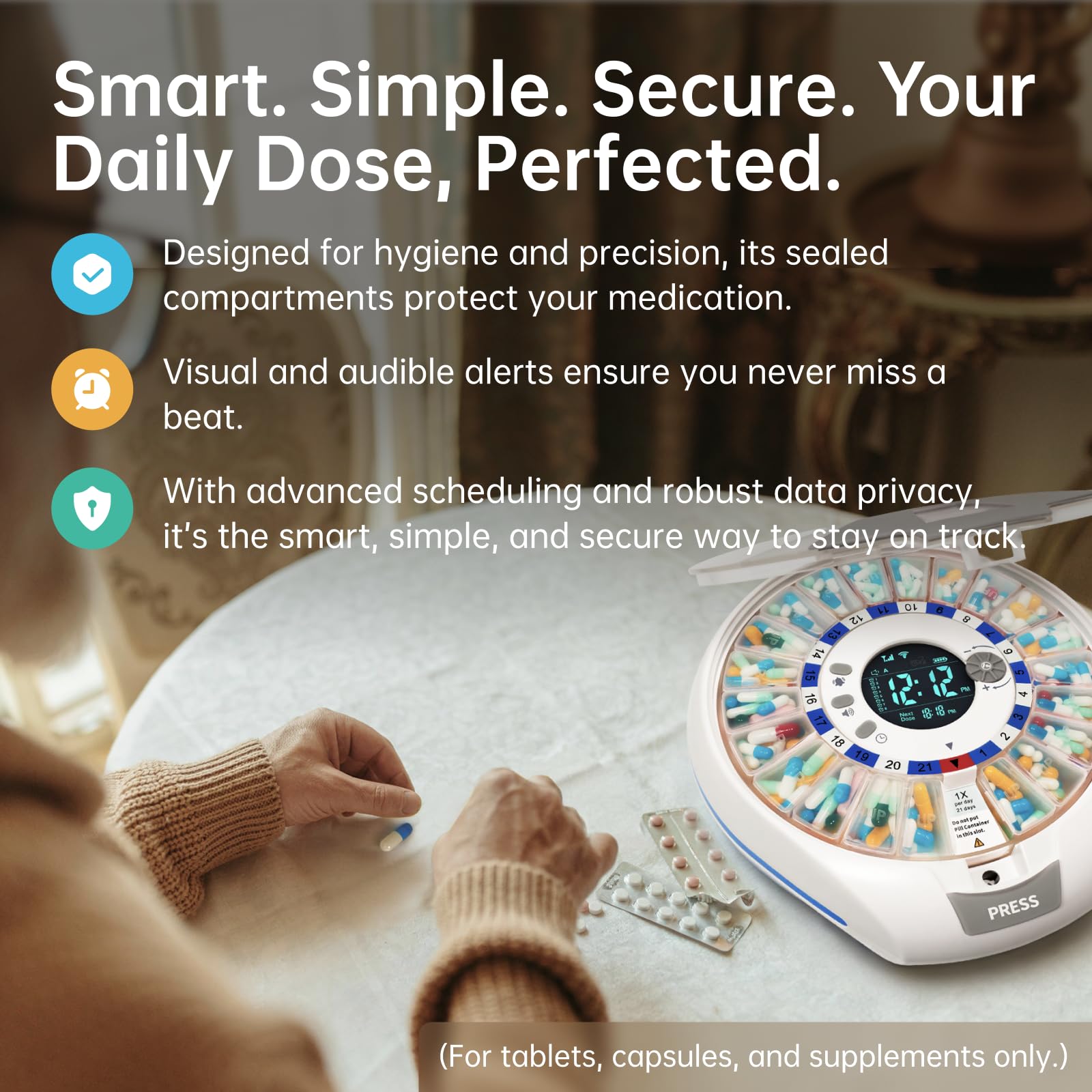 Caregiver receives real-time alerts from VEXA VitaMate Pro 21.
