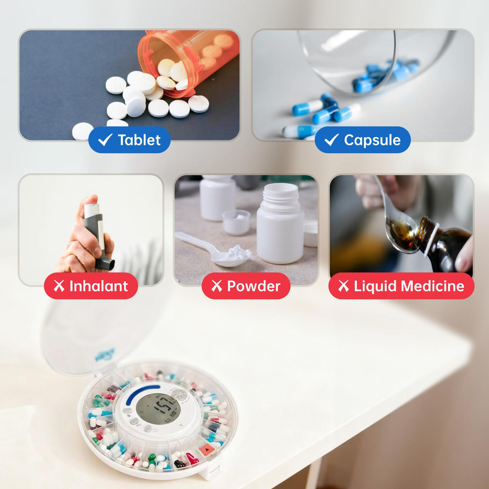 VEXA VitaMate28 sound and light alerts promote timely dosing.