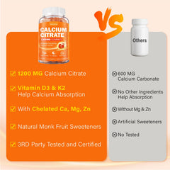 Veyttisy Calcium 1200mg D3 bottle with glass, serving suggestion