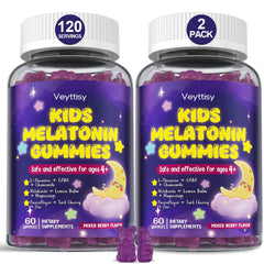 Veyttisy Kids Melatonin Gummies 1mg bottle promotes gentle bedtime routine