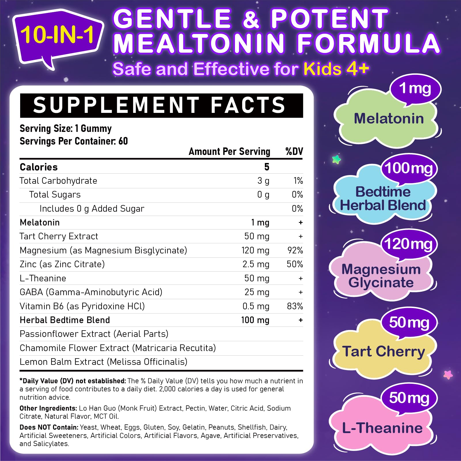 Veyttisy kids melatonin gummies mixed berry close-up for kid friendly sleep support