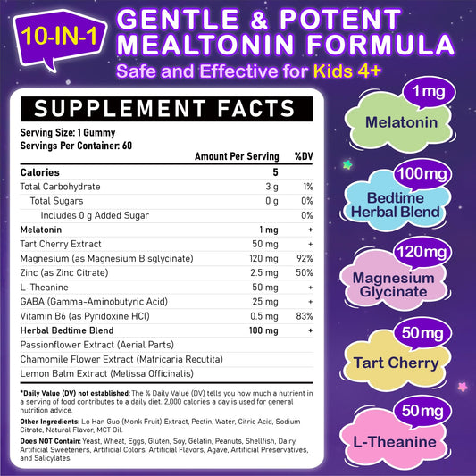 Veyttisy kids melatonin gummies mixed berry close-up for kid friendly sleep support