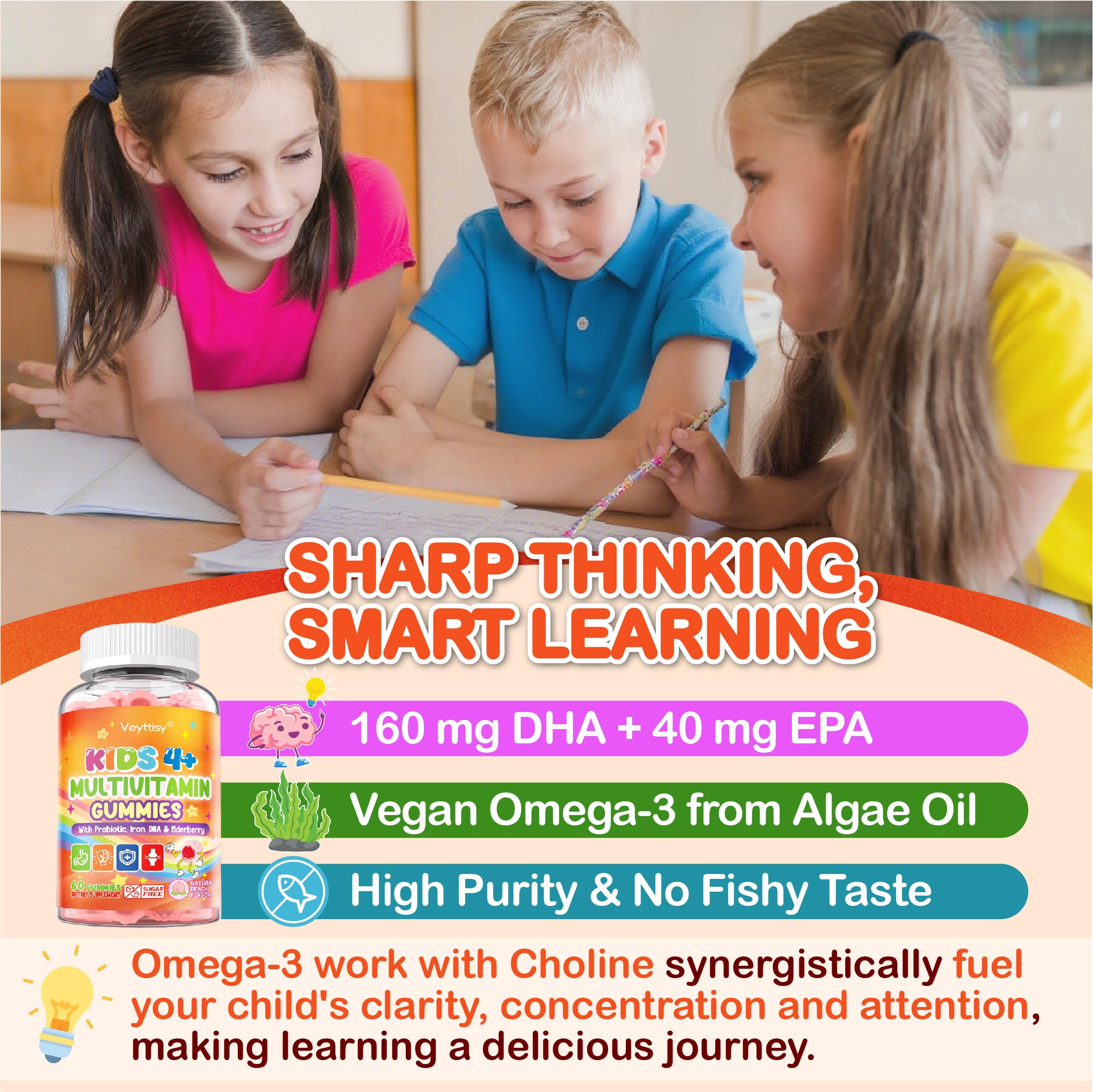 Non-GMO, gluten-free, gelatin-free formula is ideal for allergy-prone kids.