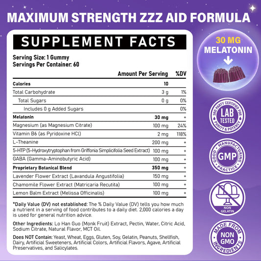 Veyttisy melatonin 30mg gummies pack shown for easy nightly routine