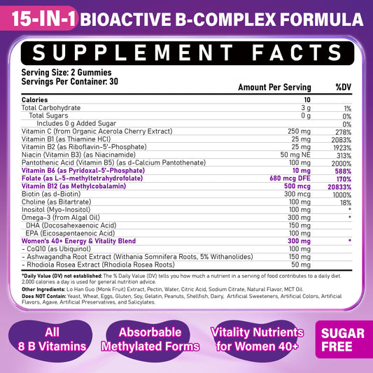 Veyttisy methylated B-complex gummies close-up with peach flavor