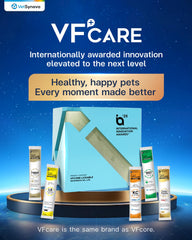 VFCARE lysine for cats sachets pack for convenient daily dose at home.