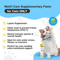 VFCARE lysine for cats tuna flavor label highlights palatable immune support.