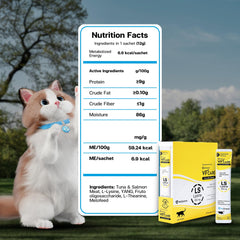 VFCARE lysine for cats vet-recommendation seal indicating trusted option.