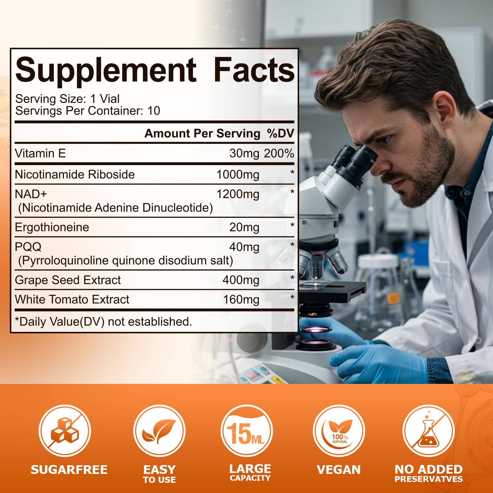Vffiek NAD+ liquid energy and focus support in daily routine.
