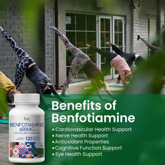 Third-party testing seal on VHC Benfotiamine packaging.