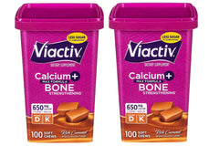 Viactiv Max bottle with soft caramel chews for daily bone support