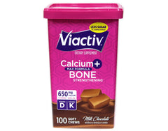 Viactiv Max calcium soft chews milk chocolate packaging front showing 3-pack value.