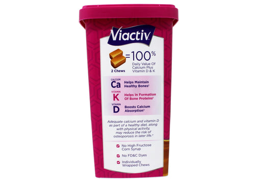 Viactiv Max caramel soft chews, rich flavor and convenient daily supplement