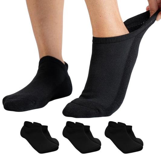 Viasox diabetic ankle socks low-cut front view for all-day comfort.