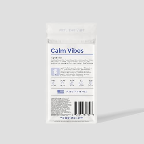 Close-up of Calm Patch ingredients showing botanical blend for daily wear.